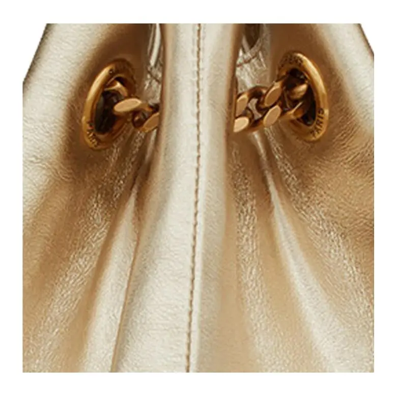 SAINT LAURENT Calfskin Backpack Women's Light Pink/Light Gold-4