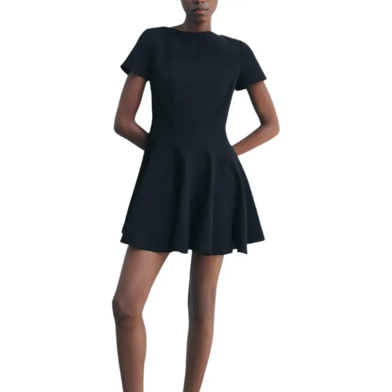 ZARA ZW Series Short Sleeved Dress Women's Black-2