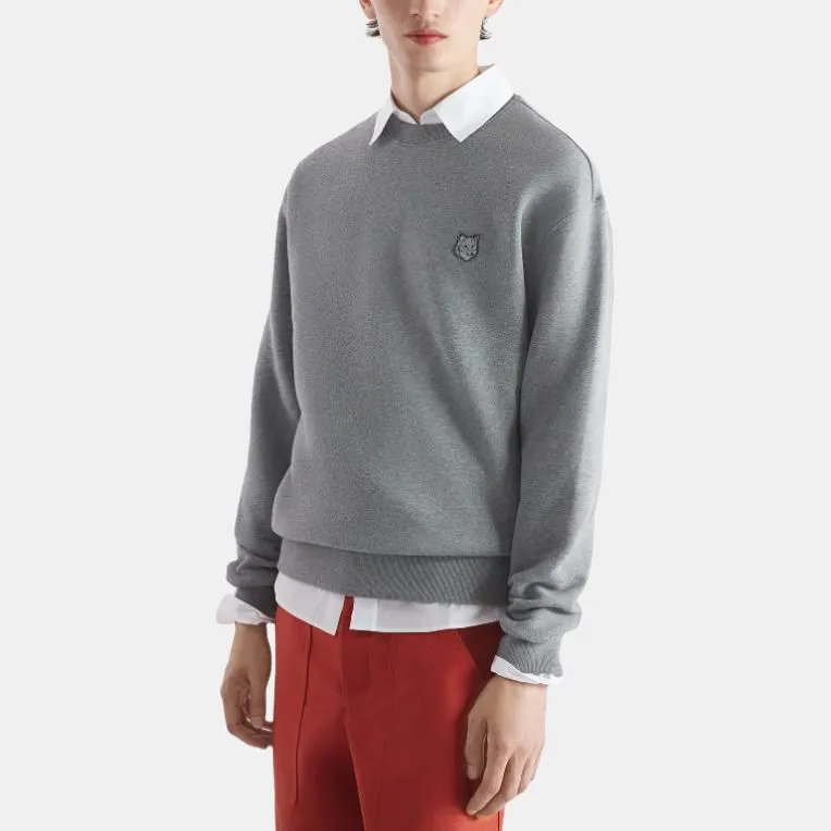 Maison Kitsune Fox Head Patch Crewneck Sweatshirt-2