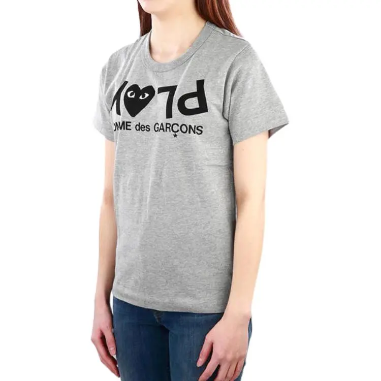 CDG Play Women's Inverted Text T-shirt Grey-2