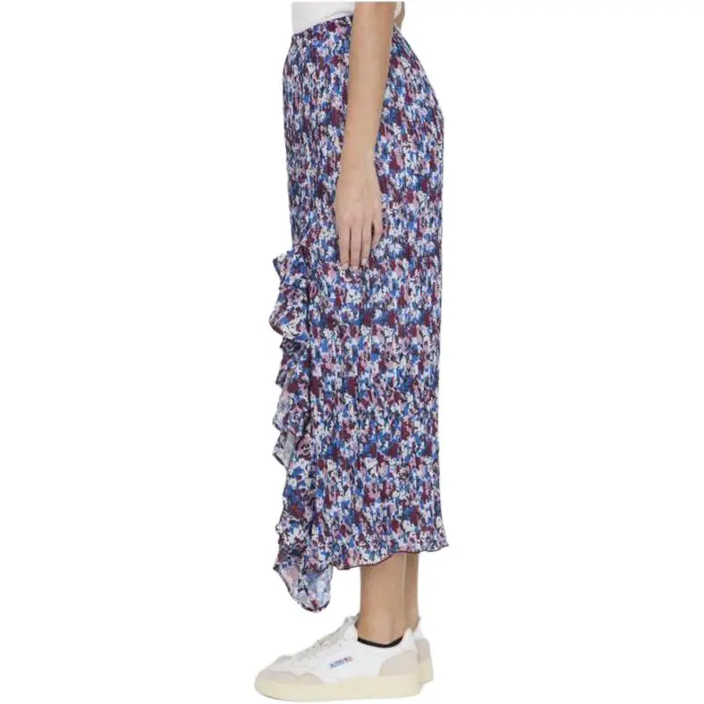 GANNI Floral Printed Ruffled Midi Skirt-4