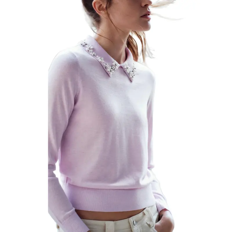 ZARA Sweater Women's Light Purple Red-2