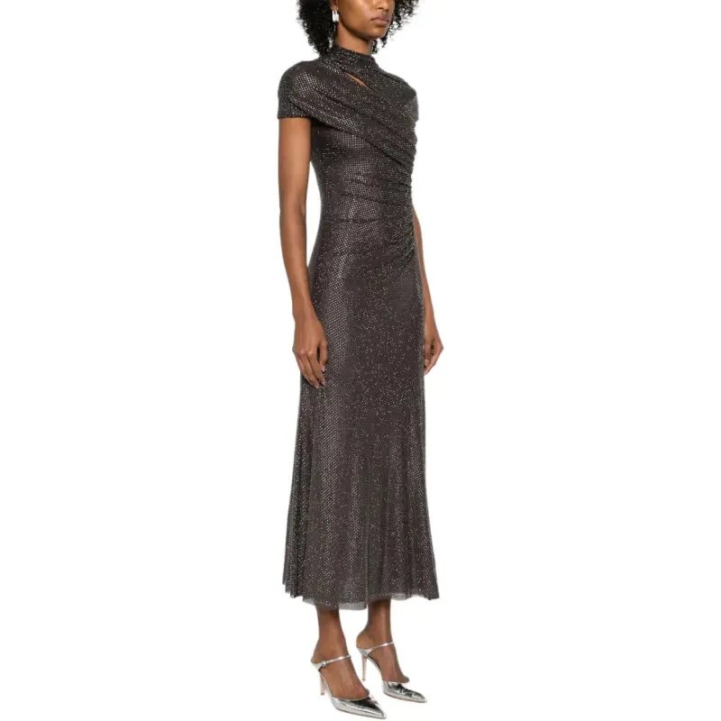 Self portrait Rhinestone Cut out Midi Dress-3