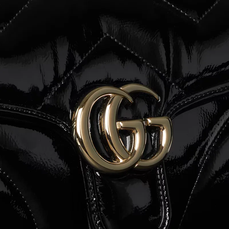 GUCCI GG Marmont Logo Leather Small Shoulder Bag Women's Black-7