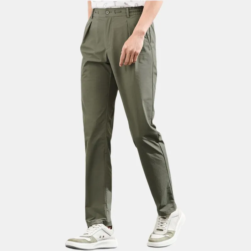 SAINT ANGELO Suit Trouser Men's Vintage Green Chemical Fiber Solid Face-4
