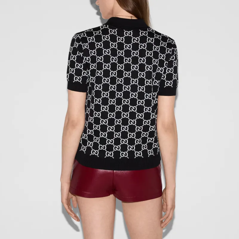 GUCCI Reversible Gg Jacquard Polo Shirt-4