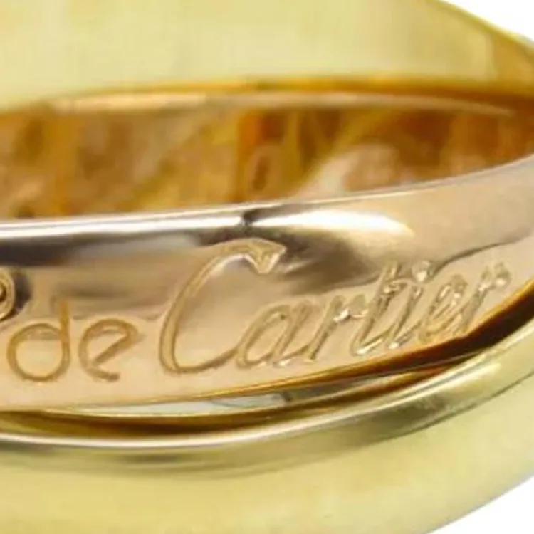 Cartier 2010s 18K White Gold And Yellow Gold Trinity Ring-2