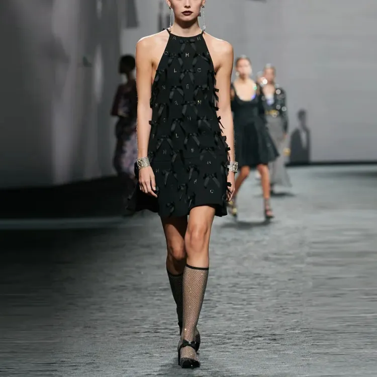 CHANEL 23 Spring And Summer Slip Dresses Women's Black-2