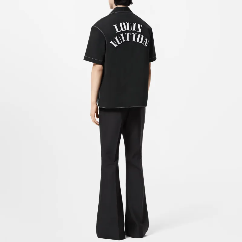 LOUIS VUITTON Embroidered Short Sleeved Cotton Shirt-2