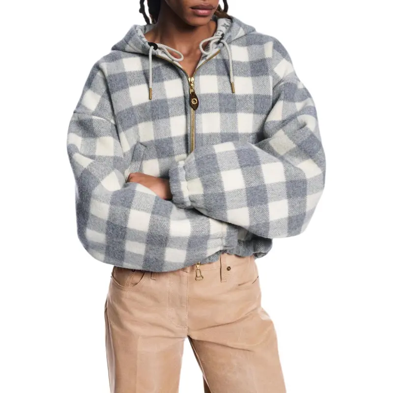 LOUIS VUITTON Double Face Check Zip Up Jacket-3