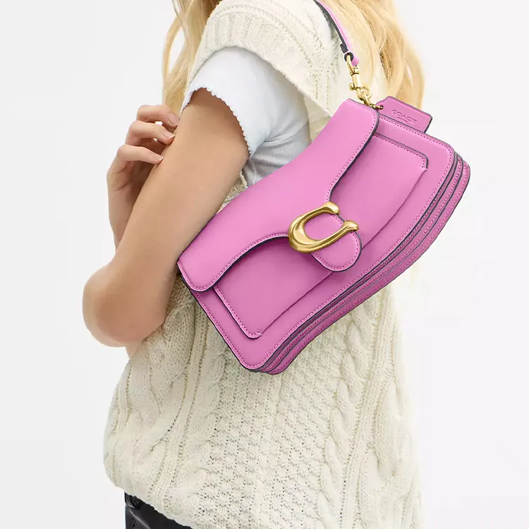 COACH Tabby Glove Tanned Leather One Shoulder Handbag Women's Fuchsia-9