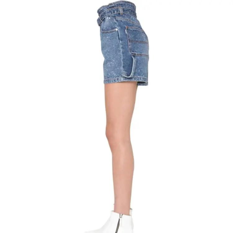MSGM Paint Splatter Printed Denim Shorts-4