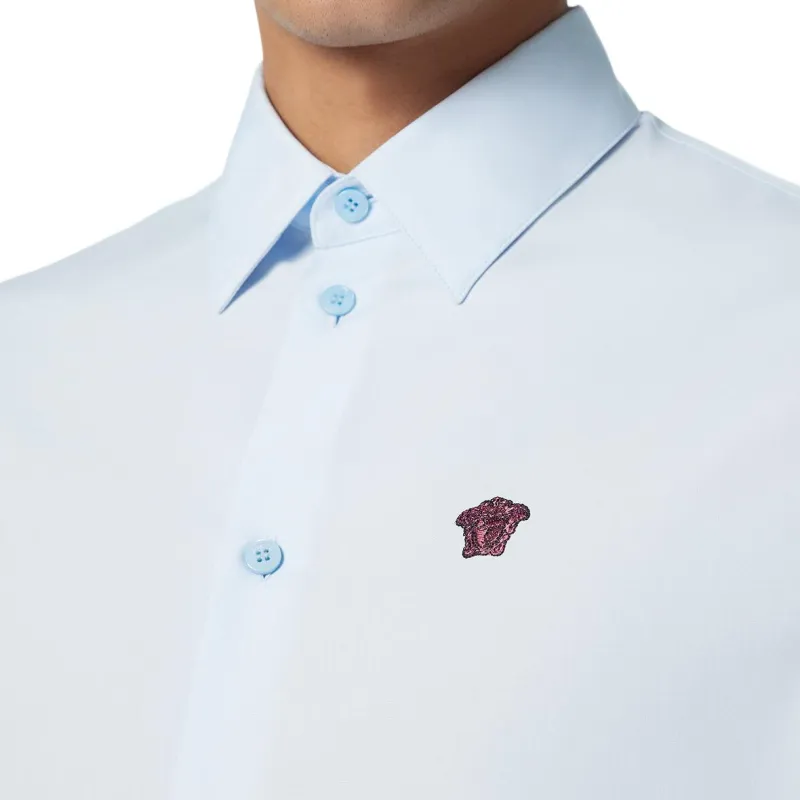 VERSACE Medusa Embroidered Long Sleeved Shirt-4