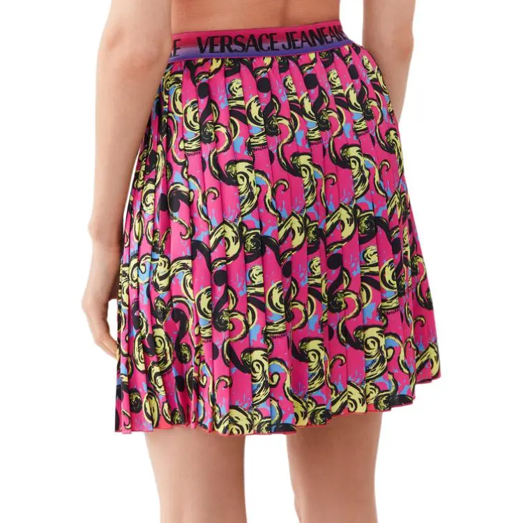 VERSACE JEANS COUTURE Baroque print Pleated Miniskirt-4