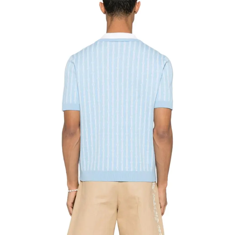 CASABLANCA Monogram Polo 'Blue'-3