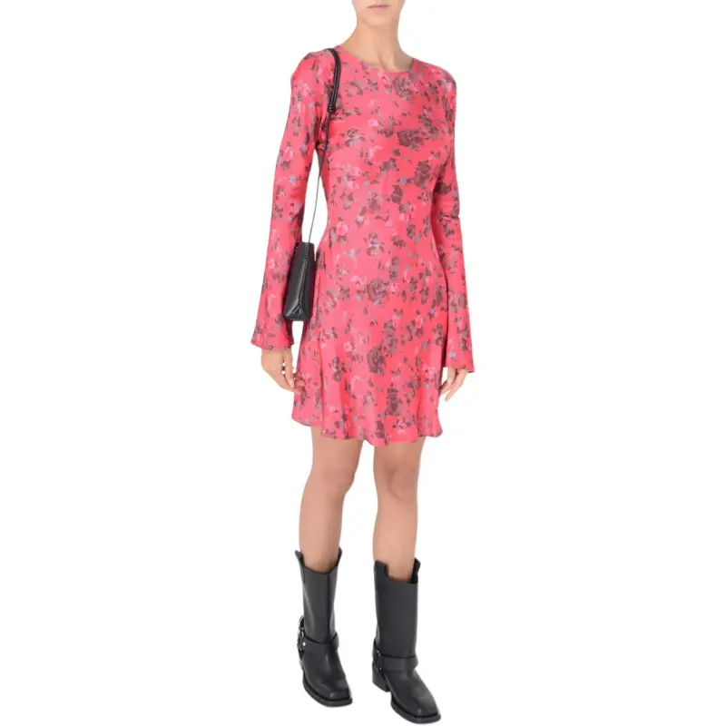GANNI Floral Motif Mini Dress-2