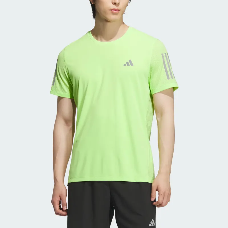 Adidas Own The Run SS25 T Shirt Men's Pulse Lime Green/Dark Silver Gray-1