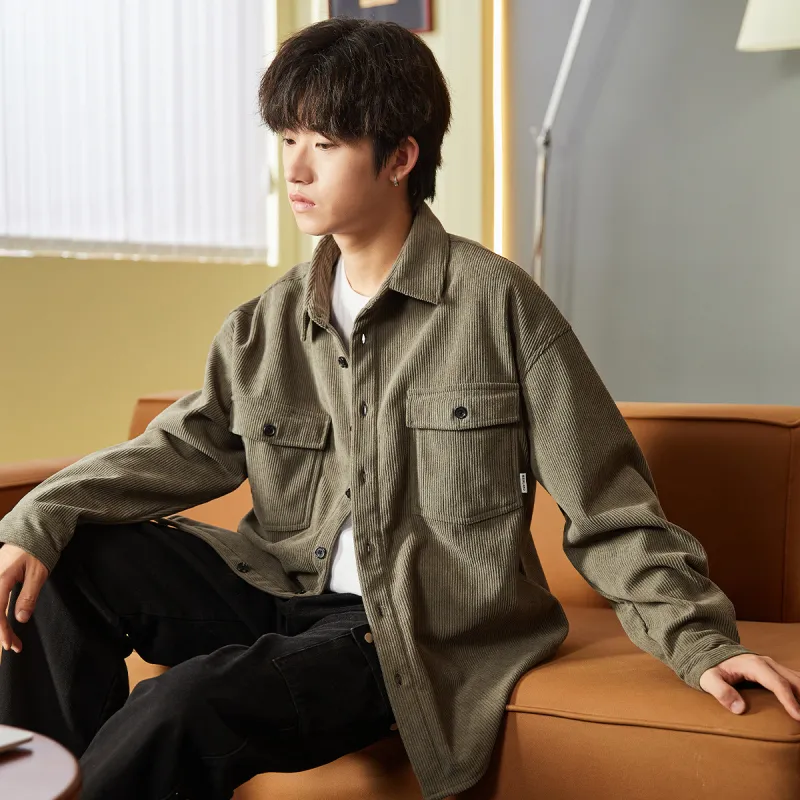 Tonlion Shirts Men Army Green-3
