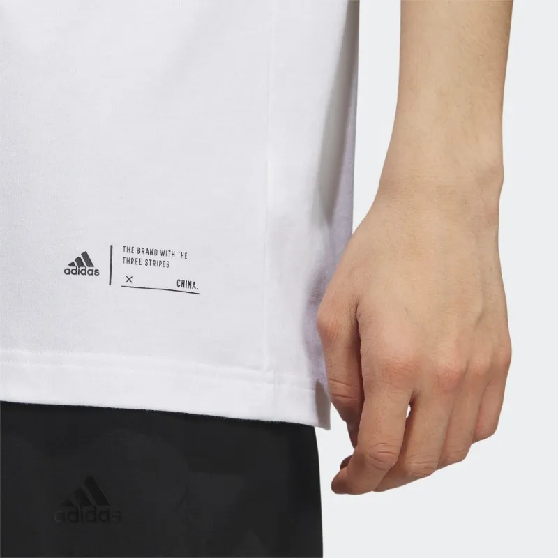 Adidas Set in Sleeve T Shirt Men's White-5