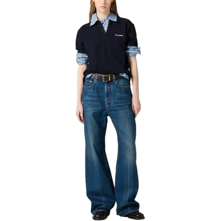 MIU MIU Logo appliqué Jeans-1