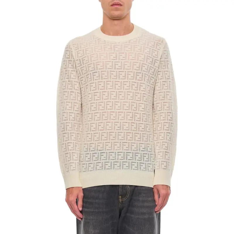 FENDI Allover Ff Jacquard Crewneck Jumper-3