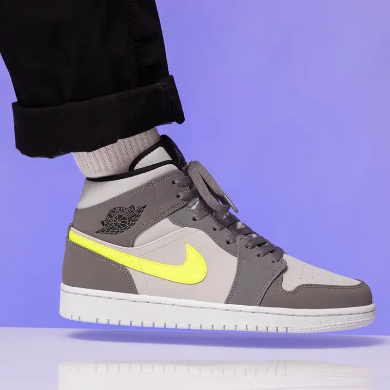 Jordan 1 Mid GS Gun Smoke Volt-2