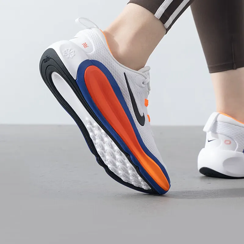 Nike Slip Resistant Breathable Low Top Kids' Running Shoes White Orange Kids'-3