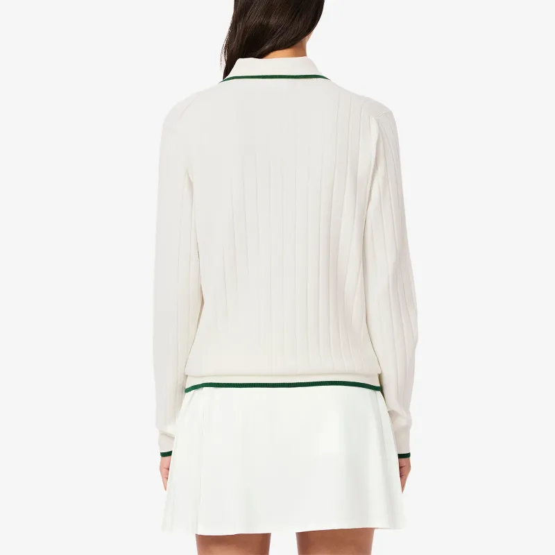 LACOSTE Knitwear Women's White/green Color Blocking-4