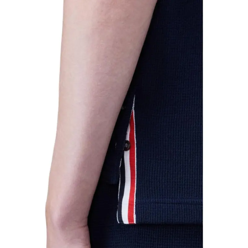 THOM BROWNE Textured Short Sleeved Polo Shirt-5