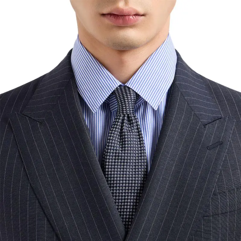 GIORGIO ARMANI Napoli Line Double breasted Pinstriped Suit In Virgin Wool-3