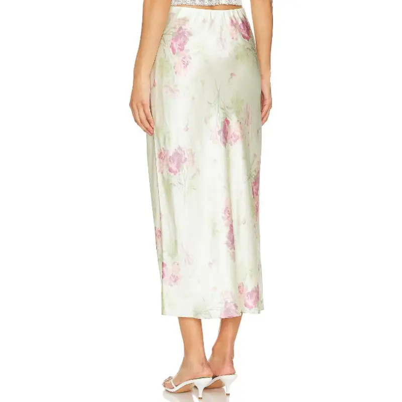 LOVESHACKFANCY Casual Long Skirts Women's Light Green-1