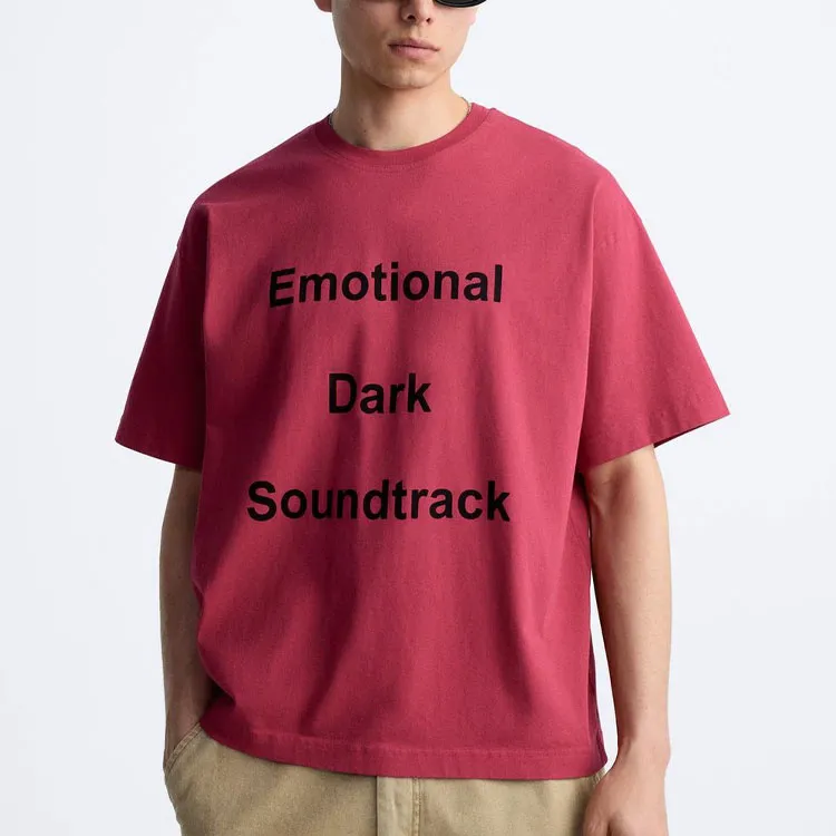 ZARA T Shirt Men's Dark Purple Red-3