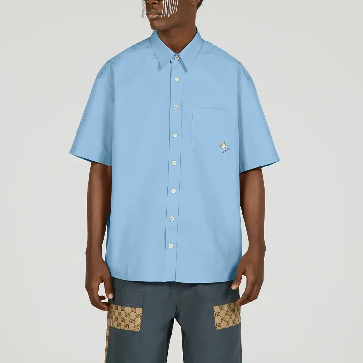 GUCCI Logo embroidered Cotton Shirt-2