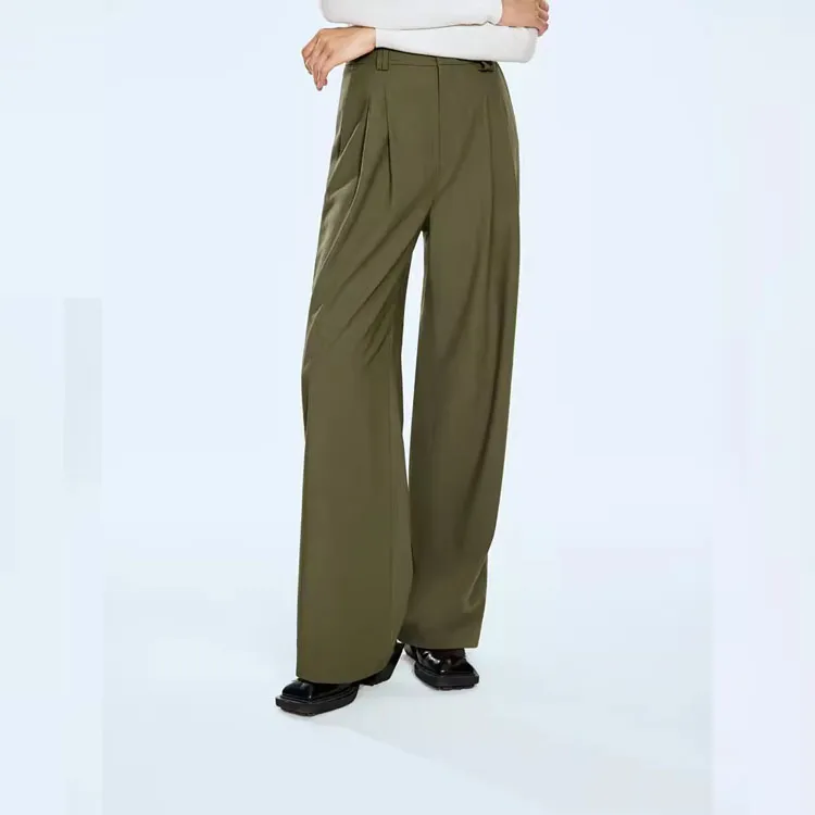 COVERINS Casual Pants Women's Olive Green-2