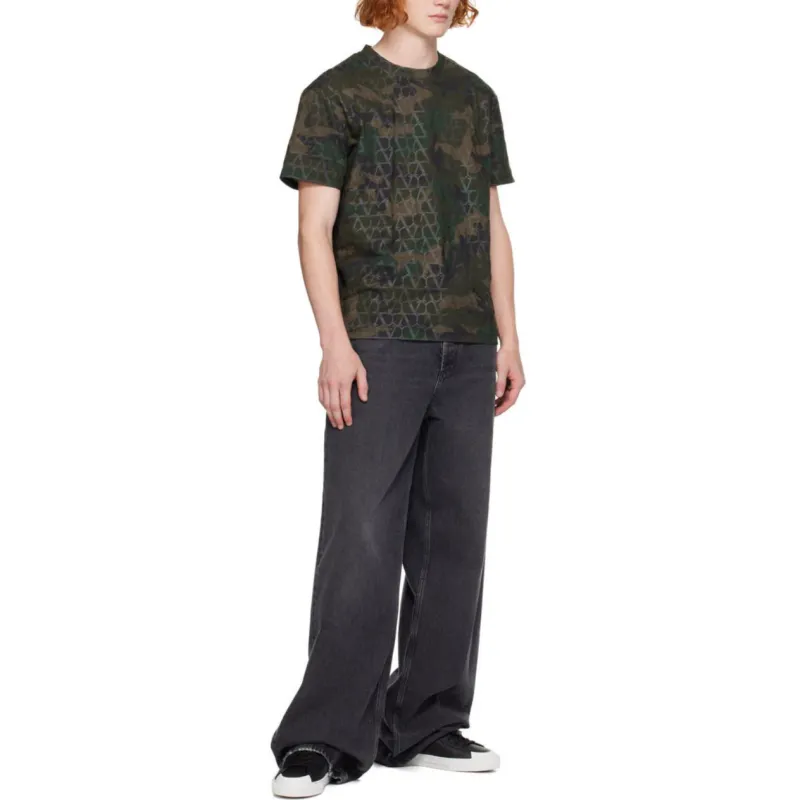Valentino All Over Logo Patterned Crewneck T Shirt-2