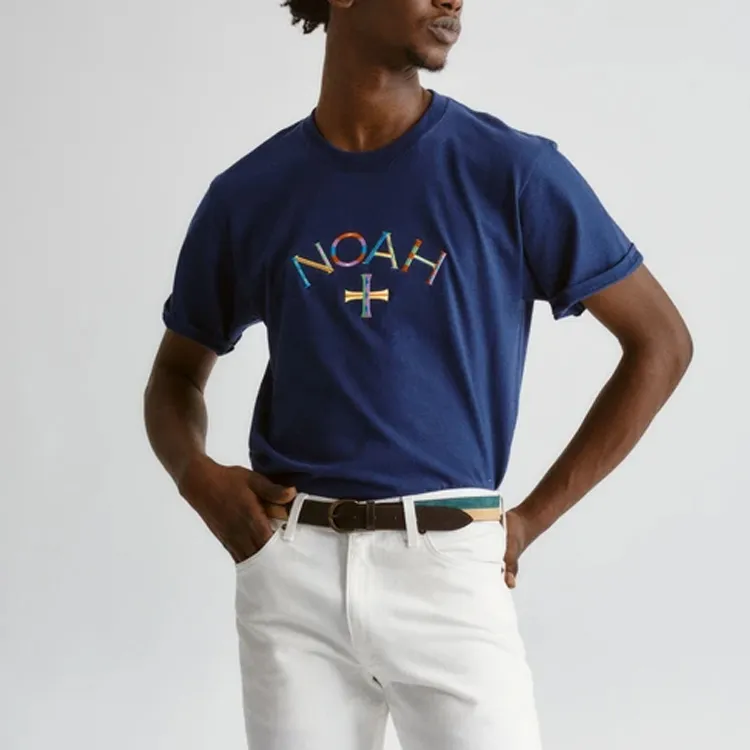 NOAH Embroidered Core Logo Tee-1