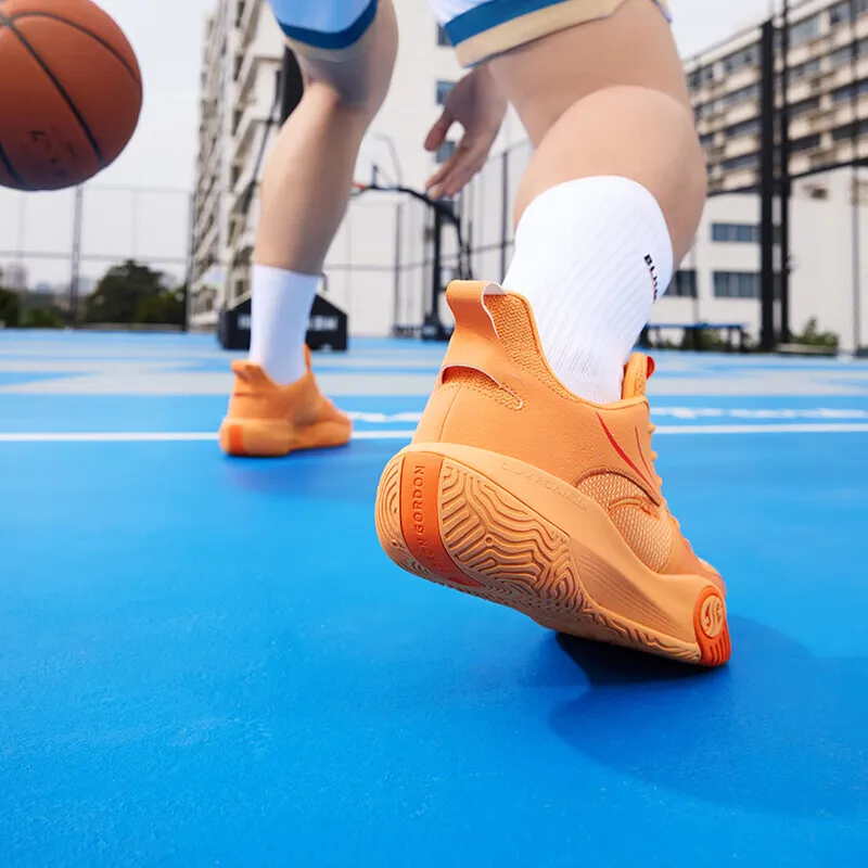 361° Ag Volley Cushioned Wear-Resistant Breathable Low-Top Basketball Shoes Men's Orange-2