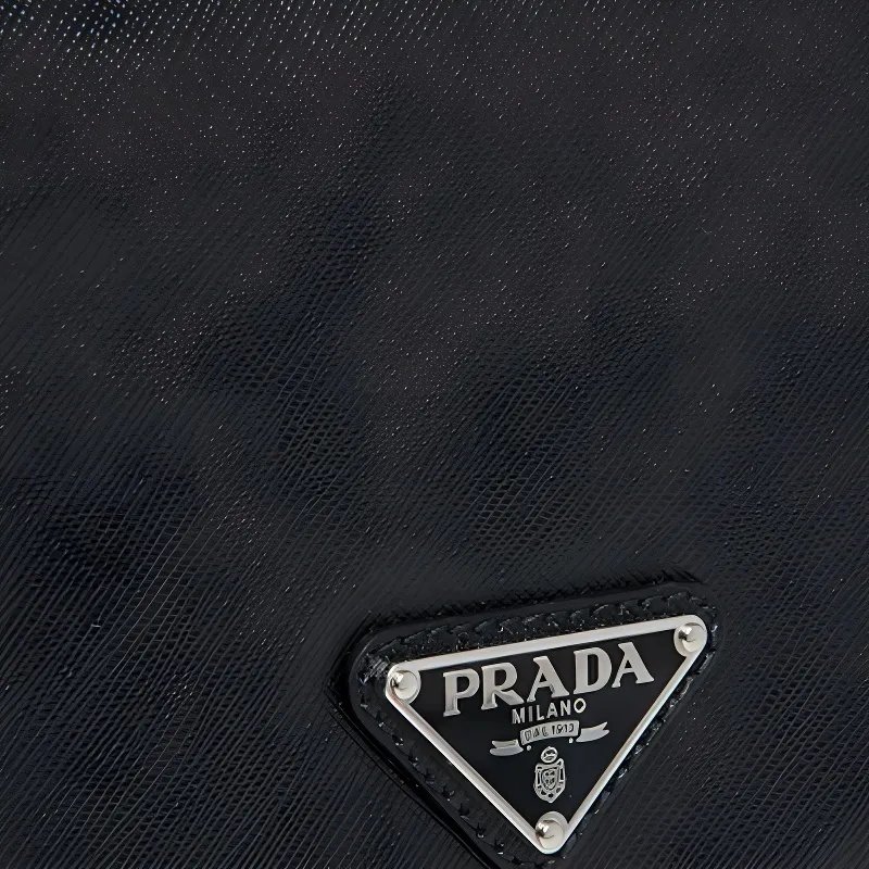 PRADA Saffiano Leather Envelope Bag, Shoulder Bag, Crossbody Bag Women's Black-3