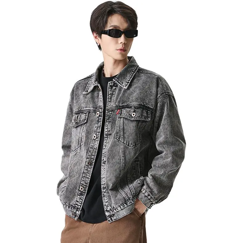 JASONWOOD Cowboy On The Run Denim Jacket Unisex Black Gray Color-4