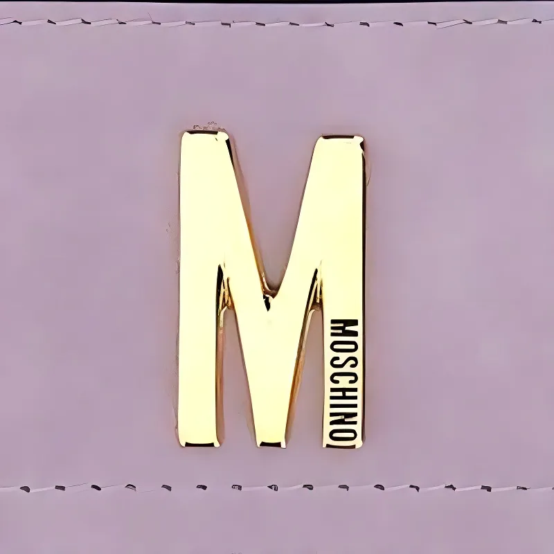 MOSCHINO Leather Card Holder Wallet Women's Purple-2