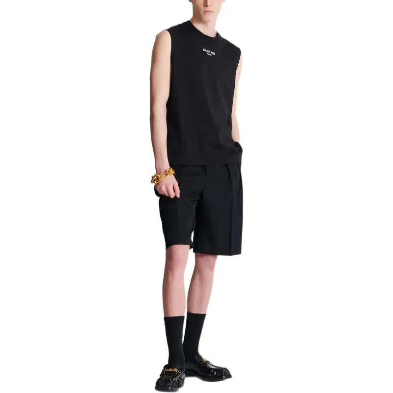 BALMAIN Logo embroidered Tank Top-3