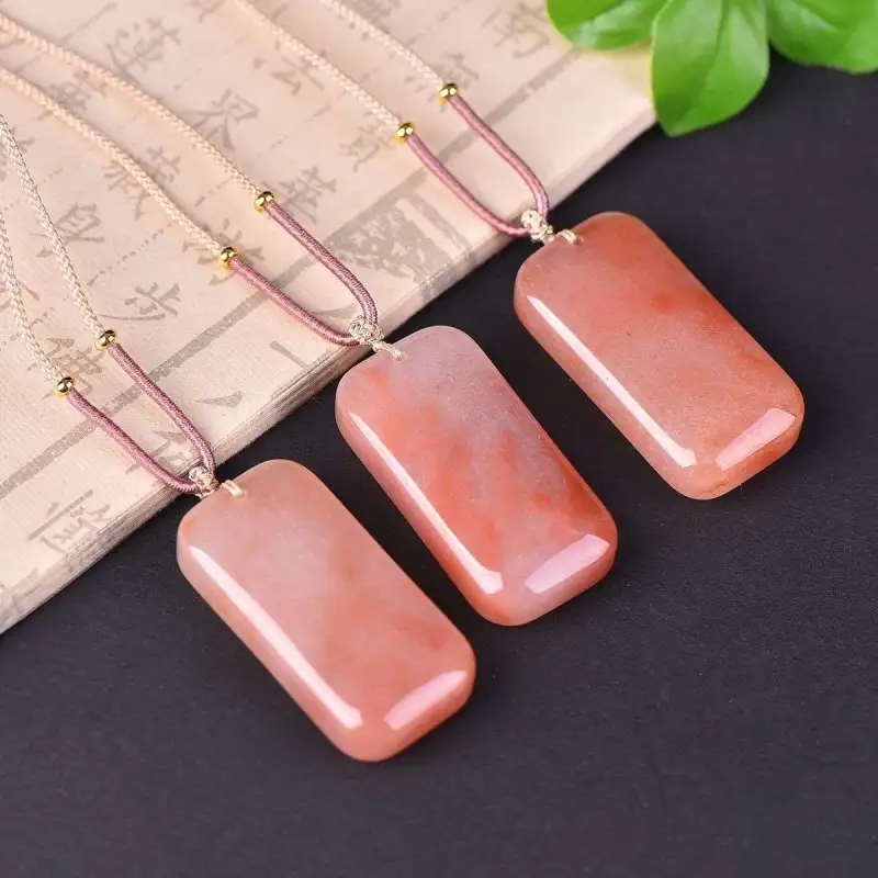 Gifts Golden Silk Jade Necklaces Unisex-5
