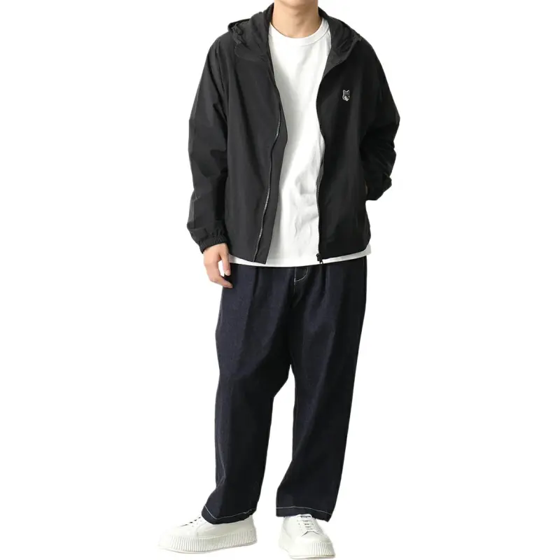 Maison Kitsune Logo patch Zip up Jacket-5