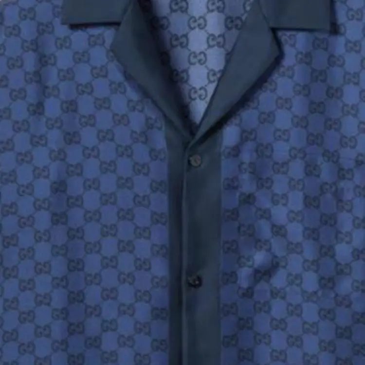 GUCCI FW25 Lido Collection Shirt Men's Blue-5