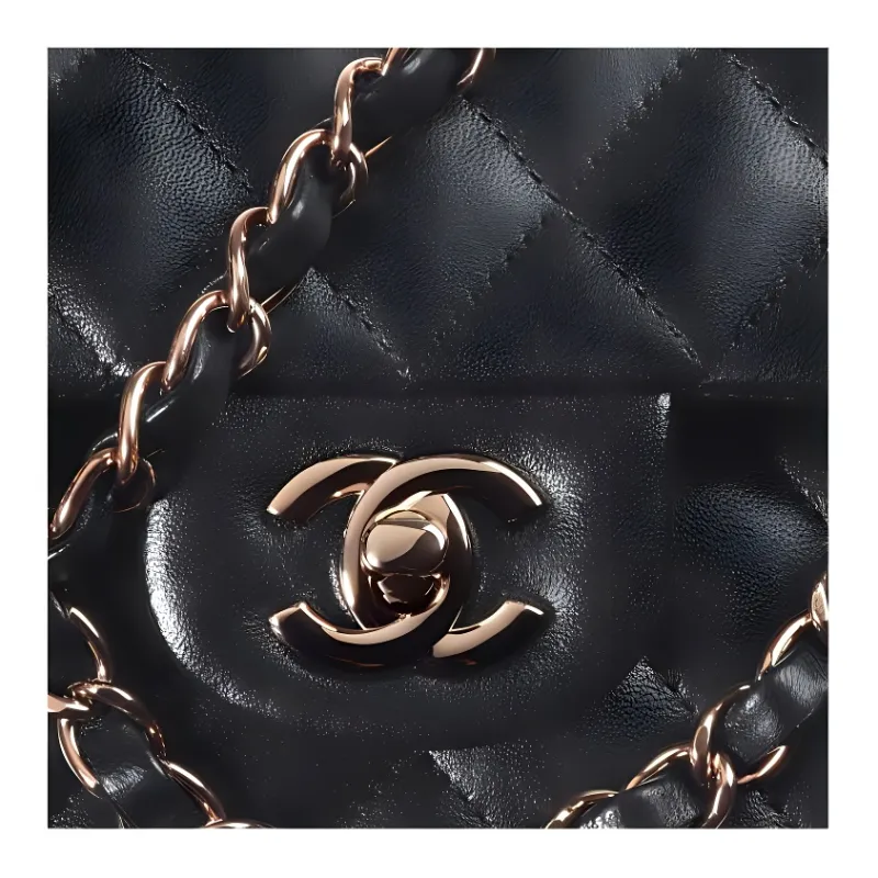 CHANEL Classic Flap CF Lambskin Shoulder Bag, Crossbody Bag Trumpets Women's Black-3