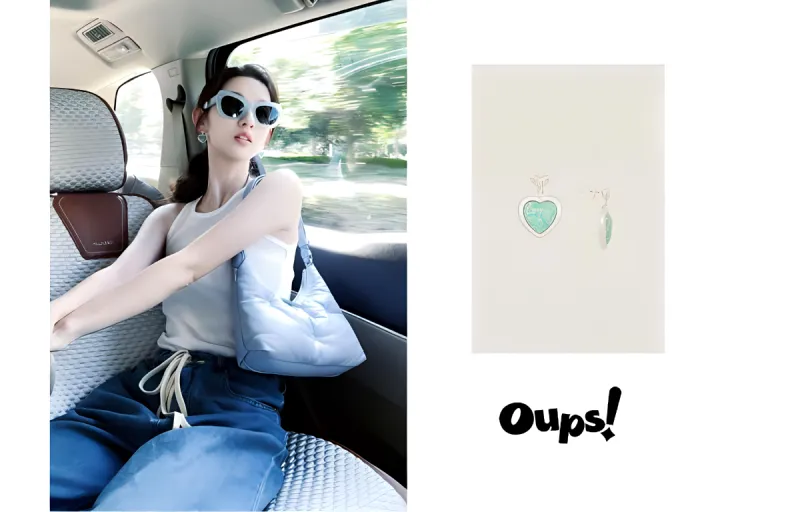 Oups! Island Summer Collection 925 Sterling Silver Stud Refined Elegant, The Little Mermaid Hoop Earrings, Box Women's-3