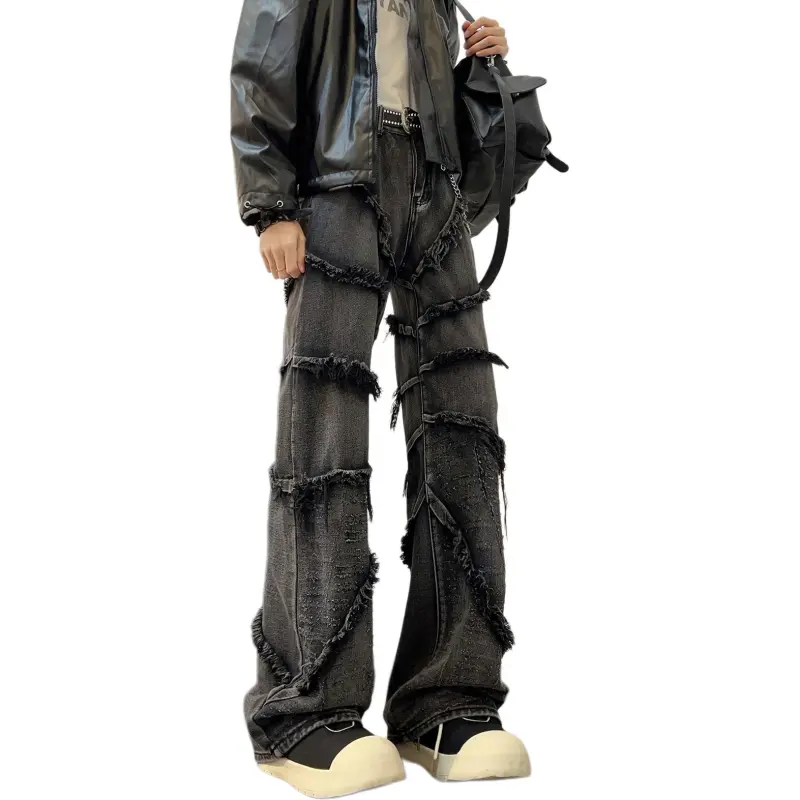 MGXEK Jeans Unisex Black Gray-3