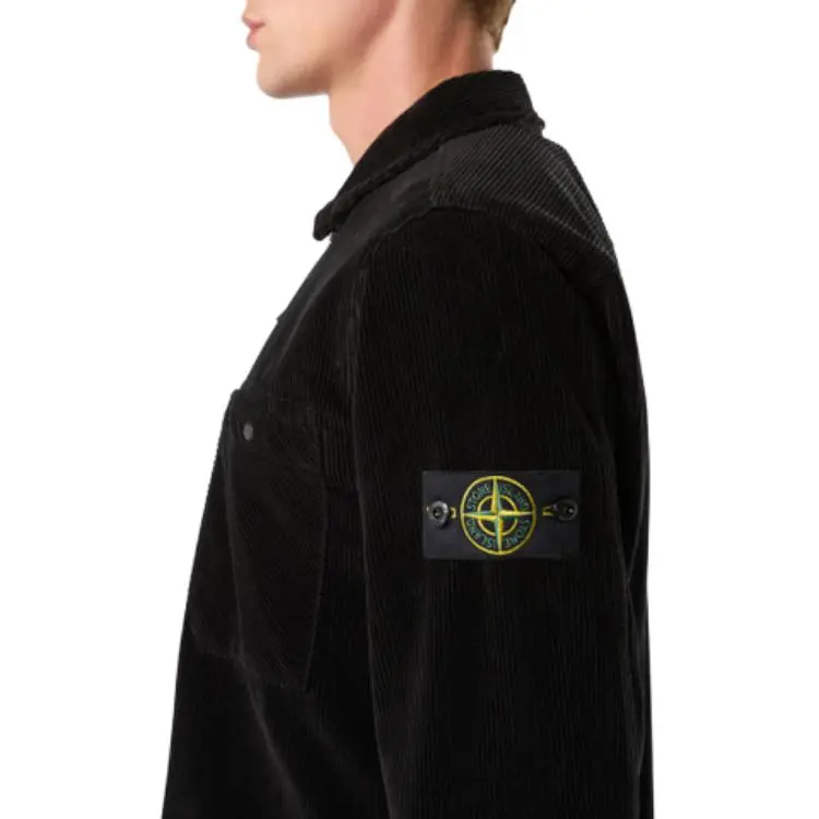 STONE ISLAND Logo Patch Corduroy Shirt Jacket-4