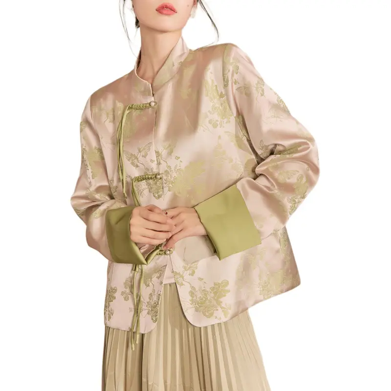 QIAOYUHUAZUN Jackets Coats Women's Green-3