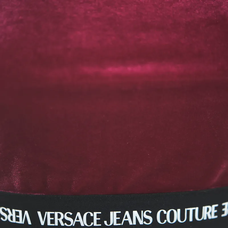 VERSACE JEANS COUTURE Logo waistband Cropped Velvet Top-4